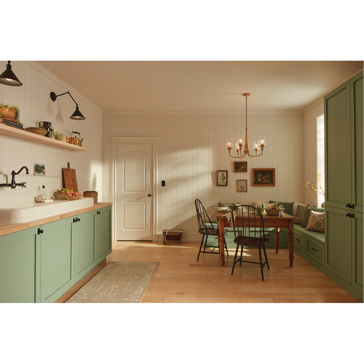 Homestead Melis 5 Light 26.5 inch Adobe Cream Chandelier Ceiling Light in Warm Maple